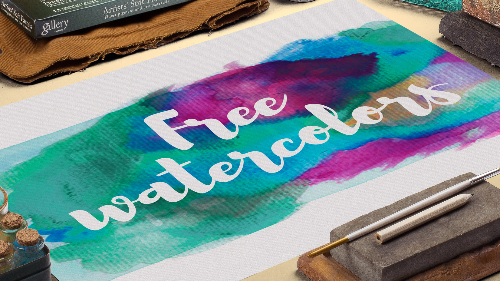 Free Watercolors: Backgrounds, Patterns, Objects, Logos & Мore