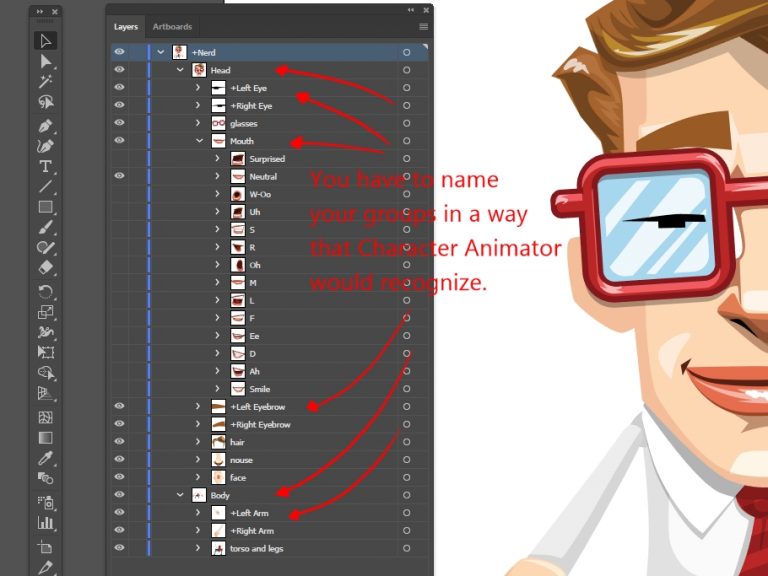 Creating Adobe Character Animator Puppet from Static Character