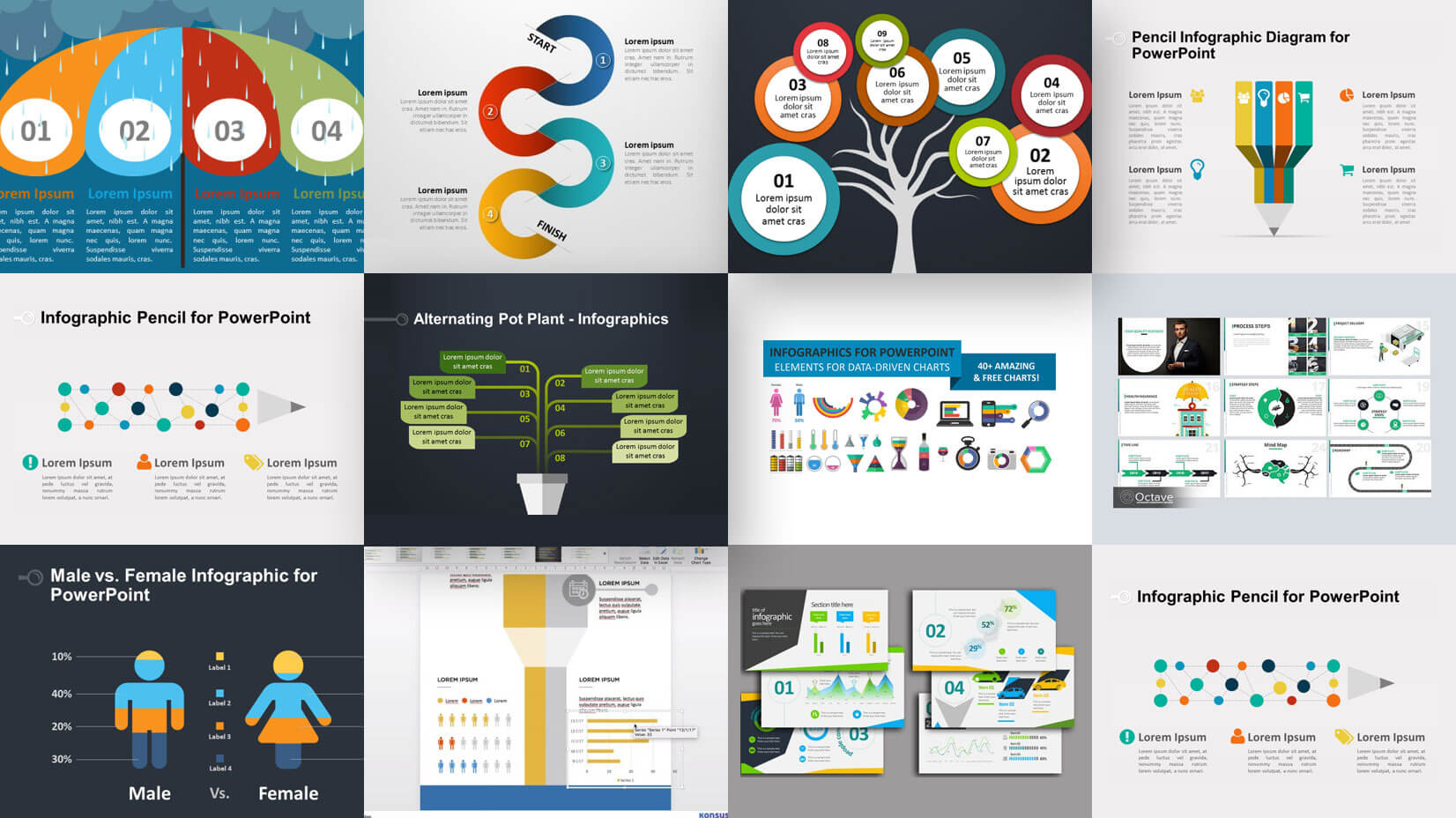 free infographic powerpoint templates download