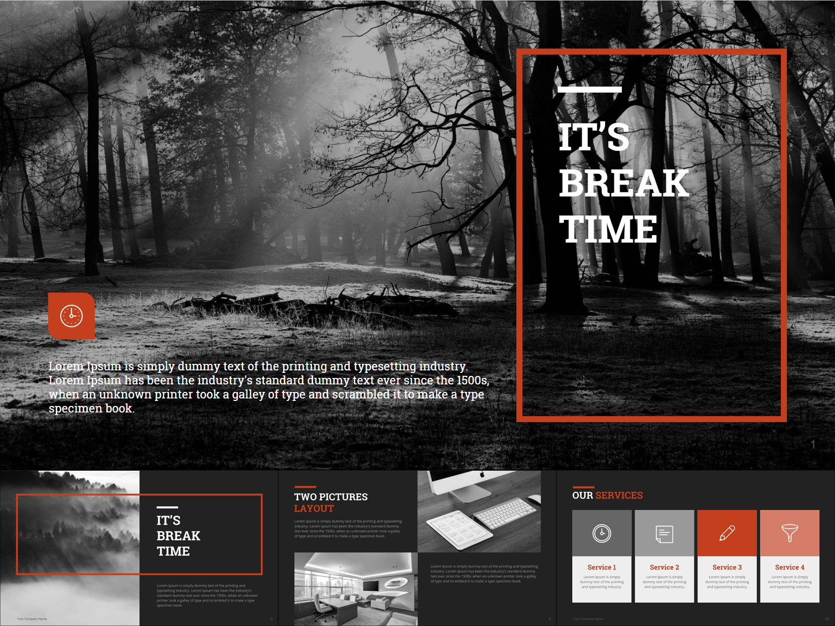 Trendy B&W Google Slides Template Design