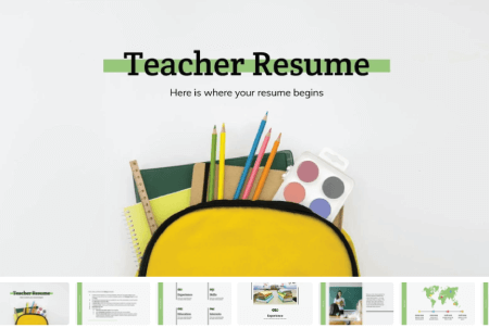 Resume Powerpoint Templates: Teacher Resume