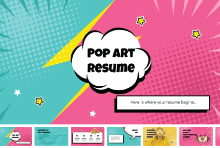 Resume Powerpoint Templates: Pop Art Resume