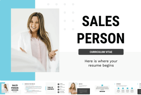 Resume Powerpoint Templates: Salesperson CV