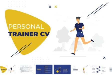 Resume Powerpoint Templates: Personal Trainer CV