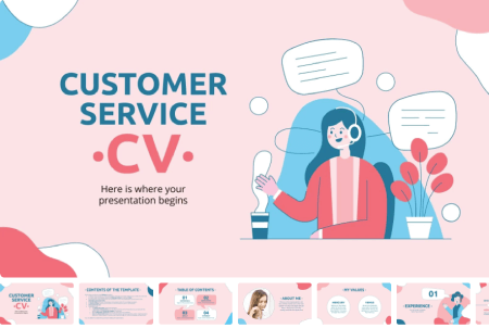 Resume Powerpoint Templates: Customer Service CV