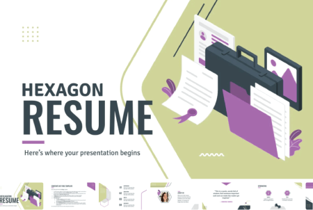 Resume Powerpoint Templates: Hexagon Resume