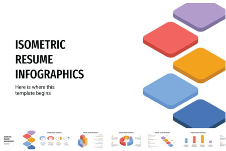 Resume Powerpoint Templates: Isometric Resume Infographics