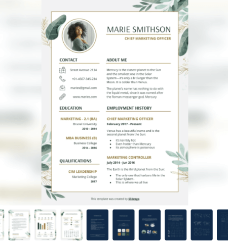 Elegant Floral CV