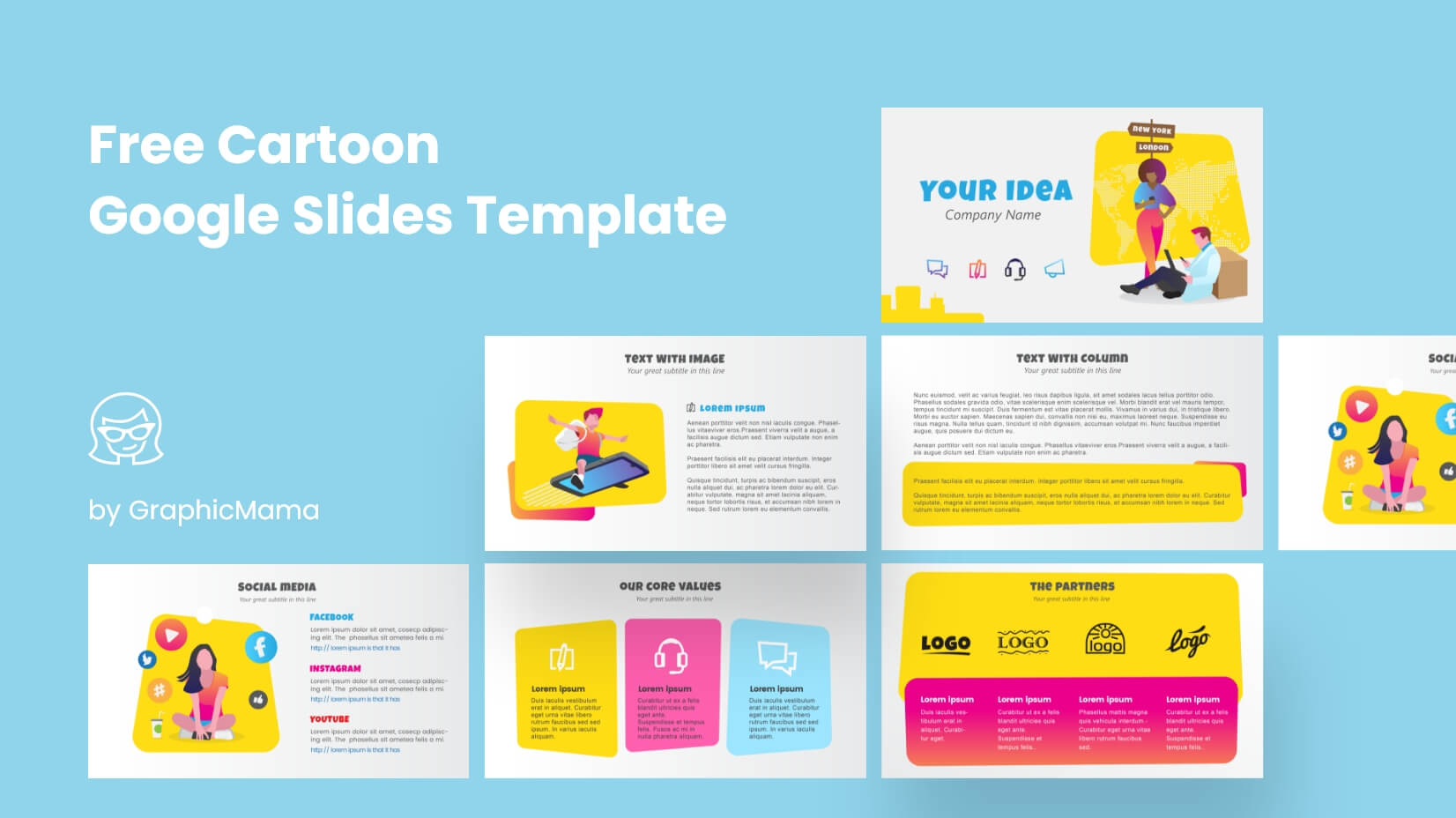 Free Cartoon Google Slides Template