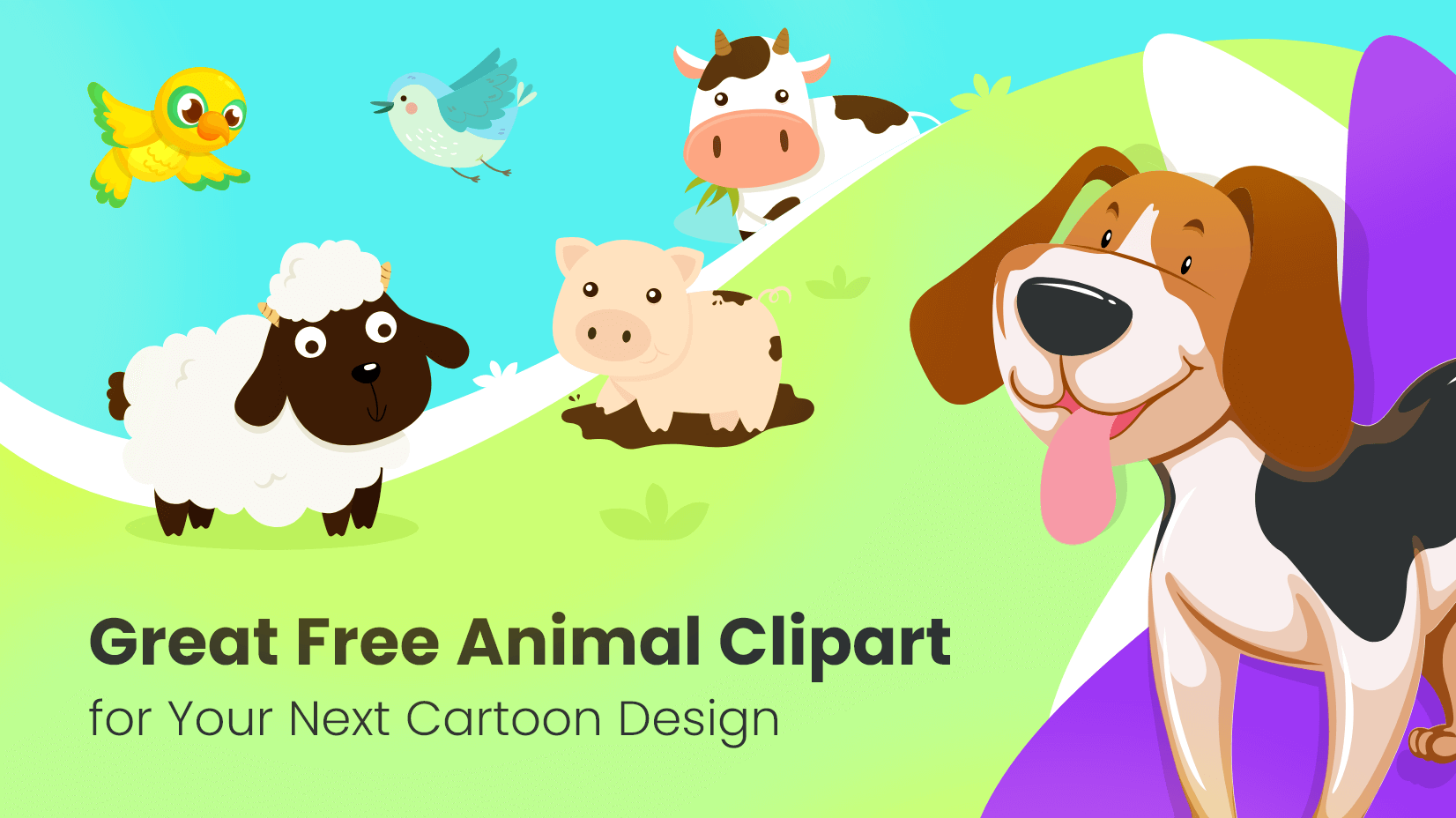 group of zoo animals clipart