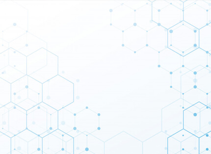 free white presentation background with blue tech hexagon