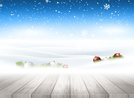 Cartoon Snowy Christmas Free Vector Background