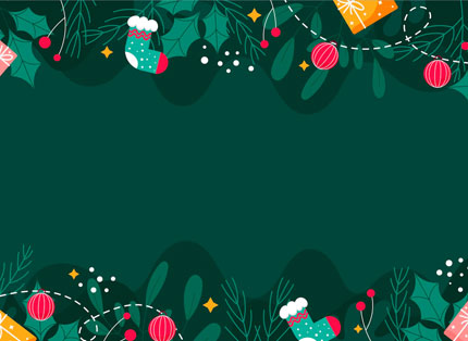 Cute Christmas Background with Illustrations