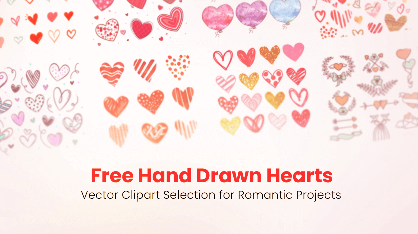 Free Hand Drawn Hearts Vector Clipart Selection For Romantic Projects