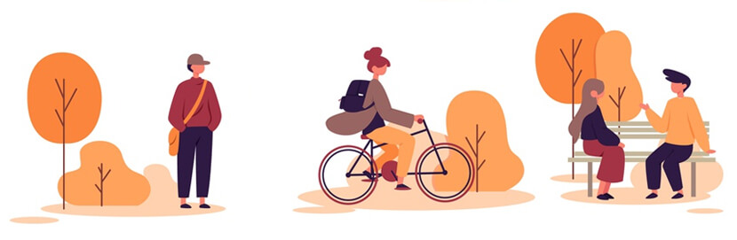 artistic illustration with autumn park