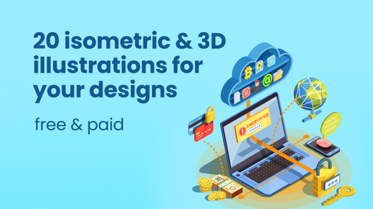 20 Beautiful Isometric & 3D Illustrations For Your Designs: Free & Paid