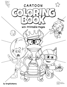 Cartoon Coloring Book: 60+ Free Printable Pages PDF by GraphicMama