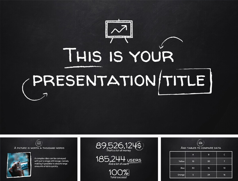 Free Chalkboard PowerPoint Template for Teachers