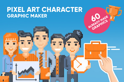 Pixel art character graphic maker