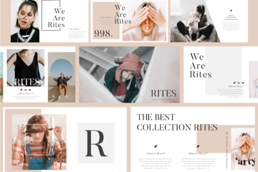 fashion themed presentation template with modern design