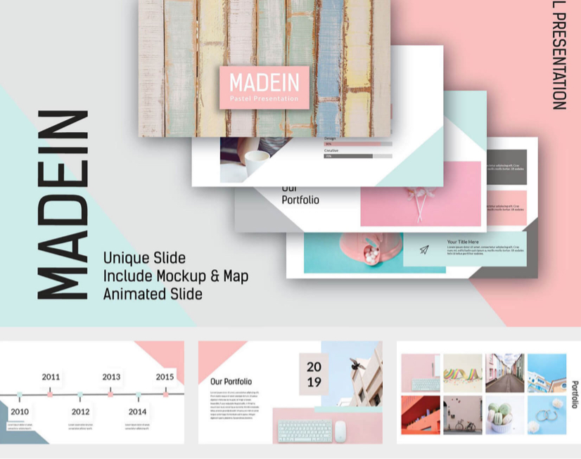 Fresh Powerpoint template with pastel colors