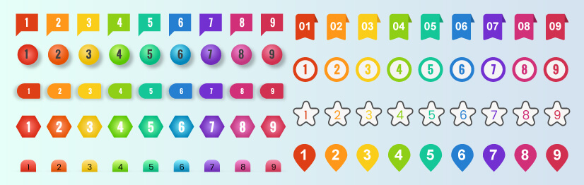 numbers and steps graphics for powerpoint