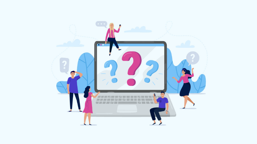 users having a question illustration