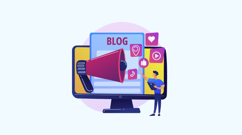 illustration of promoting a blog