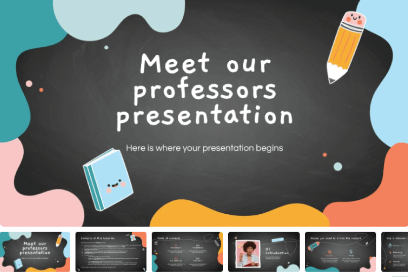 Meet Our Professors free education powerpoint templates