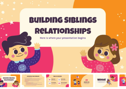 Building Siblings Relationship free education powerpoint templates 