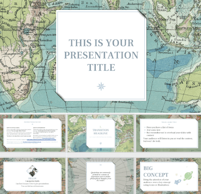 Vintage Geography free education powerpoint template