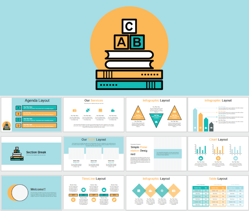 Alphabet Blocks free education powerpoint template