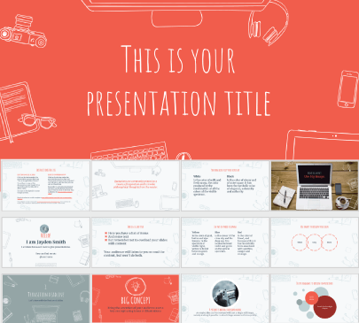 desk presentation free education powerpoint template