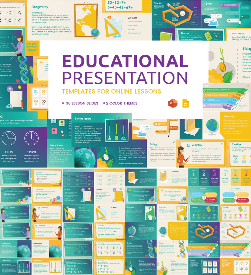 Free Online Lessons powerpoint template