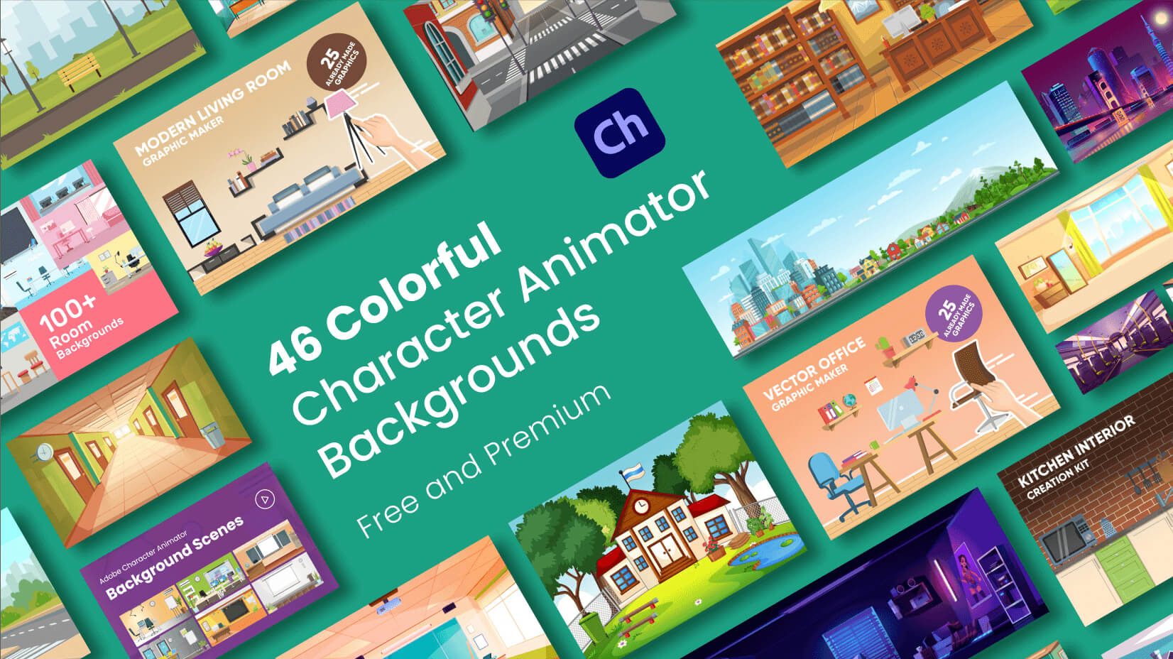 46 Colorful Adobe Character Animator Backgrounds (Free and Premium)