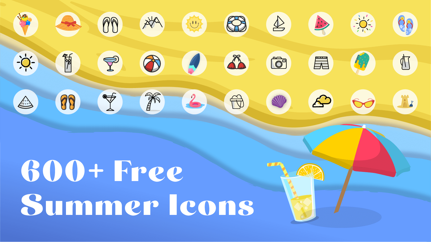 600+ Free Summer Icons That Go With A Cold Lemonade