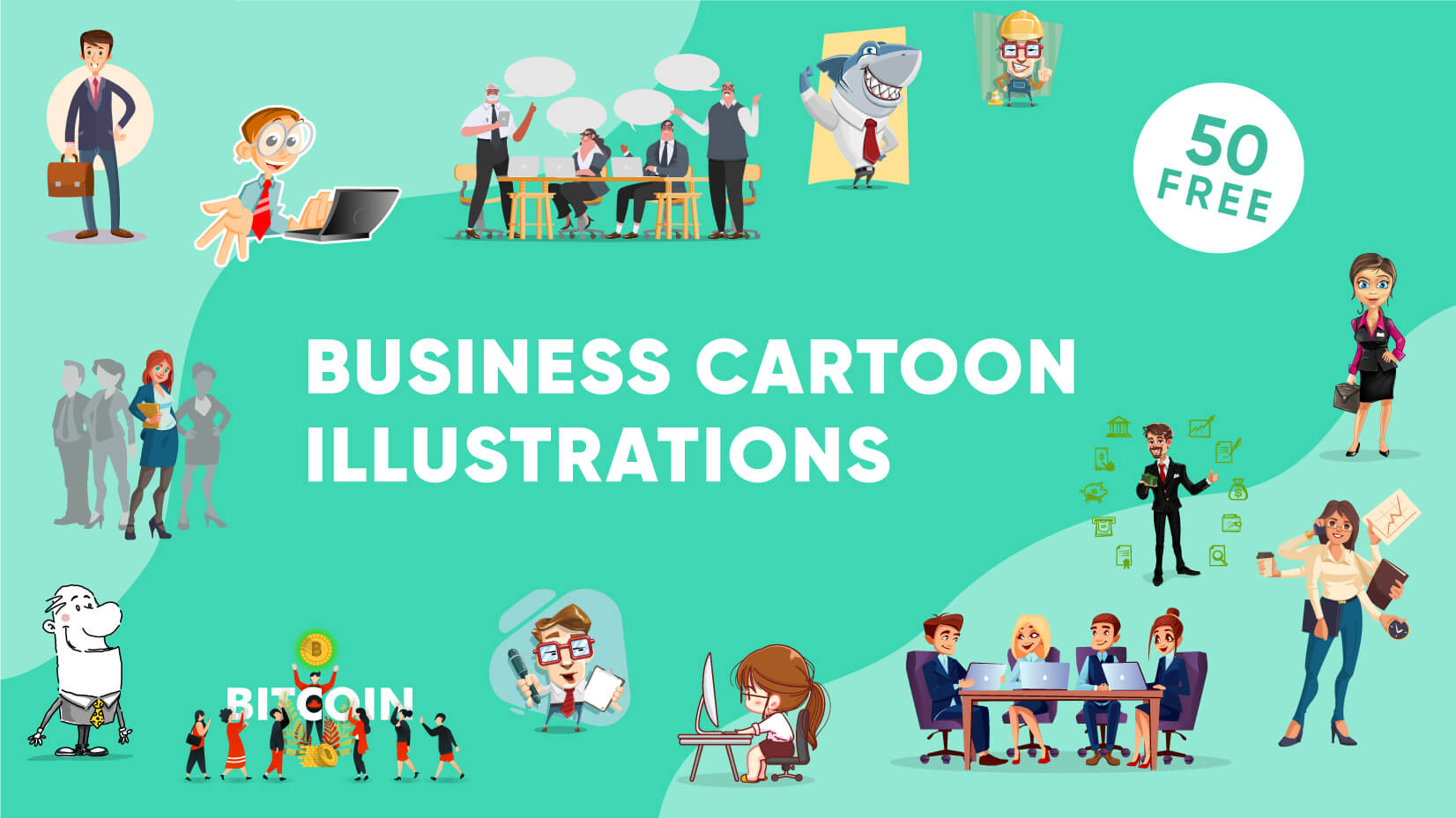 50 Free Business Cartoon Illustrations For Your Presentations