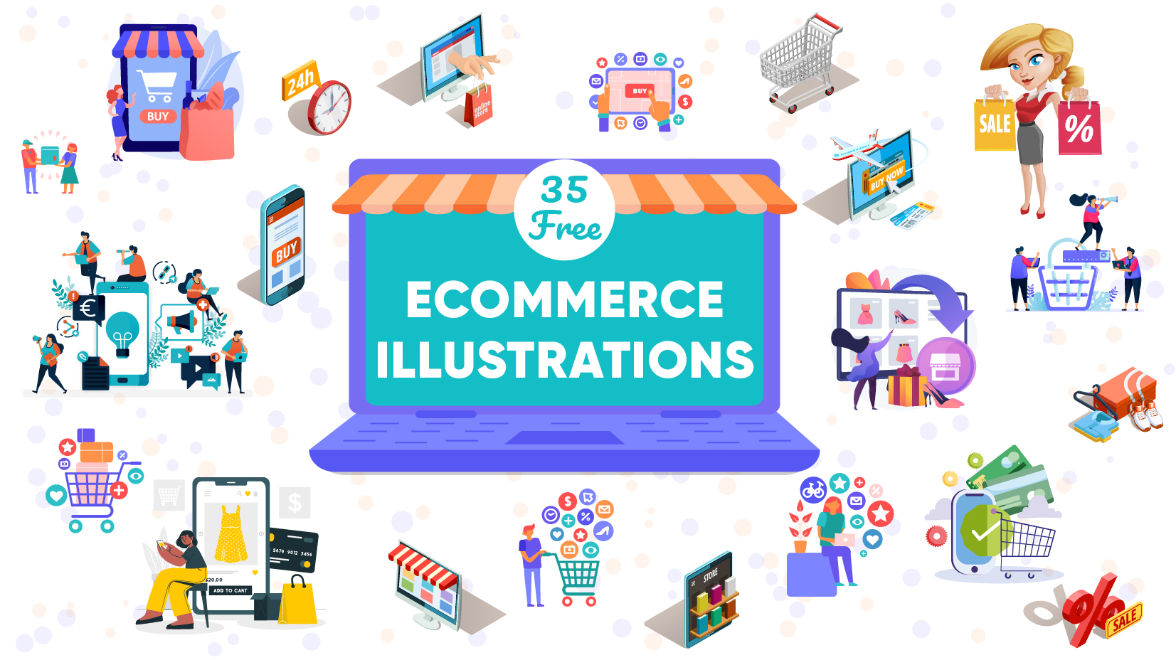 35 Free Ecommerce Illustrations