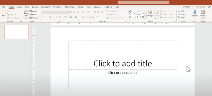 Get Started with PowerPoint: Blank Slide