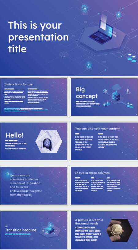 Free Isometric Technology PowerPoint Template