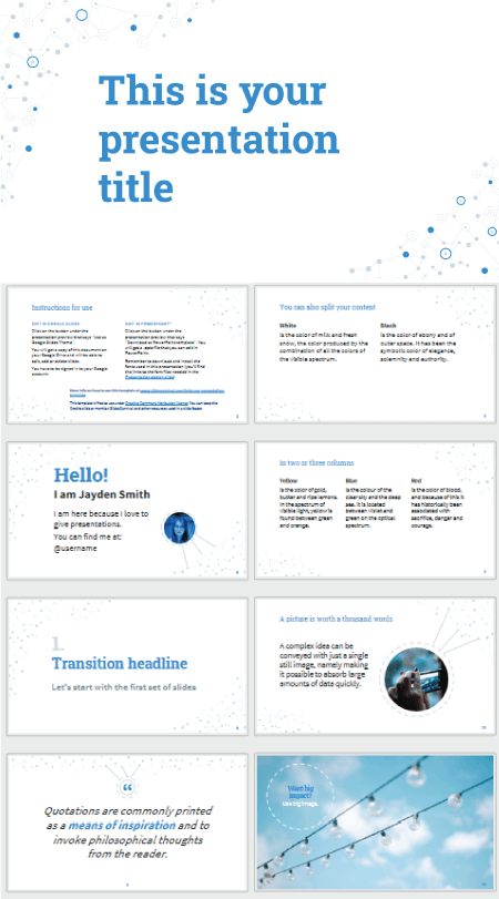 Free Blue Connections PowerPoint Template