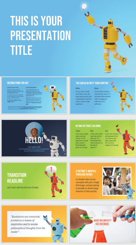 28 Free Technology PowerPoint Templates: Cute Robots 