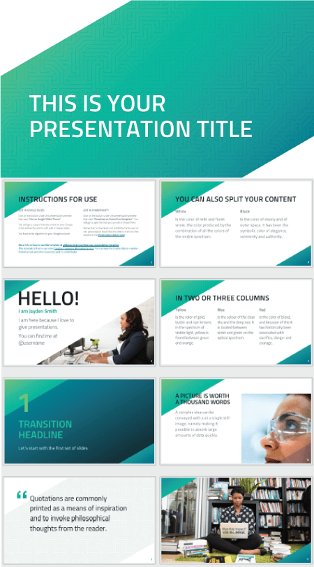 Free Green Circuit PowerPoint Template