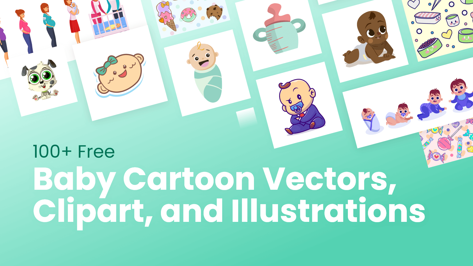 100+ Adorable Free Baby Cartoon Vectors, Clipart, Illustrations