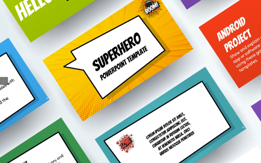 The Best Free PowerPoint Templates to Download in 2022: Free Superhero PowerPoint Template