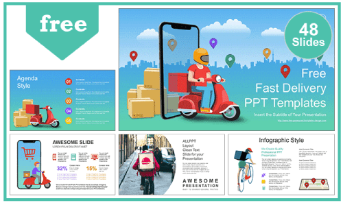 E-Commerce Fast Delivery PowerPoint Templates