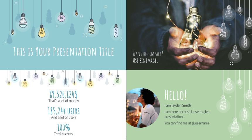 Colorful Light Bulbs Free PowerPoint Template and Google Slides Theme