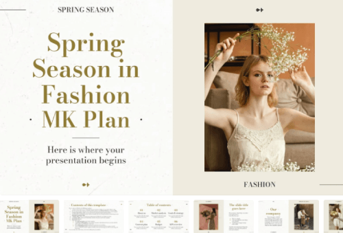 Spring Season in Fashion MK Plan Free PowerPoint Presentation