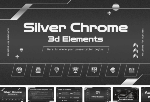 Silver Chrome 3d Elements Minitheme for Business