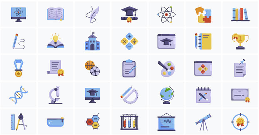 Free Colorful Education Icon Pack